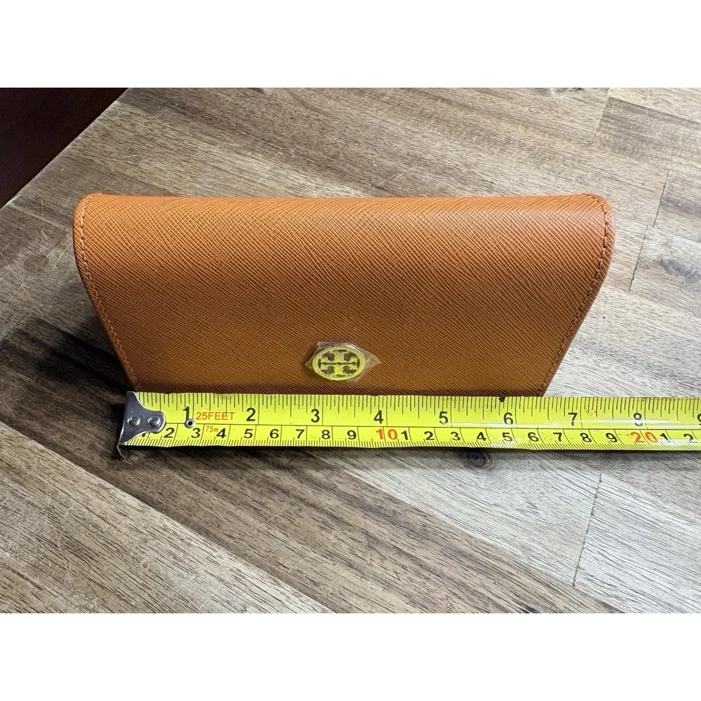 Tory Burch Sunglasses Case Faux Leather Textured Orange
